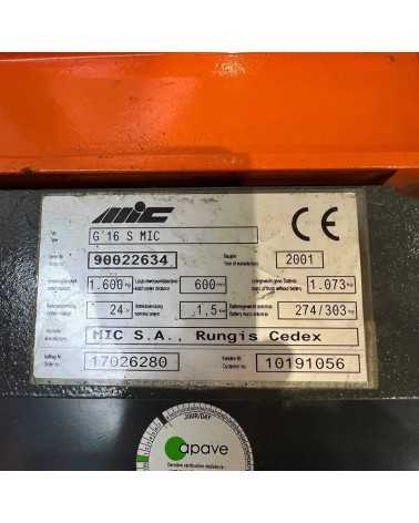 Panneau d’information de notre Gerbeur électrique 1600kg triplex 5250mm à vendre chez DYNALOC N°003606